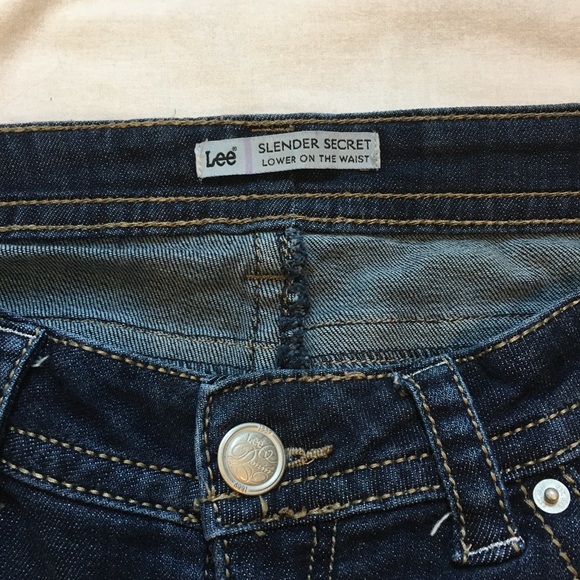 Lee Slender Secret Lower on the Waist Dark Wash Embellished Jeans, 14P - Picture 6 of 9